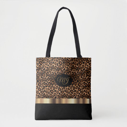 Monogram Brown Leopard Pattern Draagtas (Voorkant)