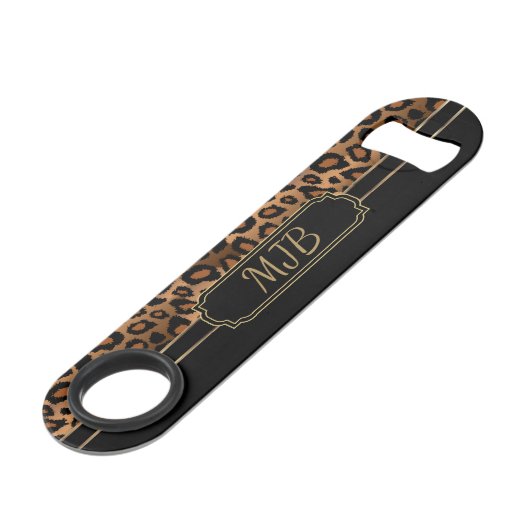 Monogram Brown Leopard Speed Flessenopener (Voorkant Gekanteld)