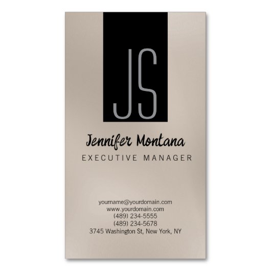 Monogram Browny Beige Black Manager Carte de visit (devant Vertical)