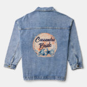 Monogram Bruid Blauw Watercolor Schelpen | Zeester Denim Jacket (Achterkant)