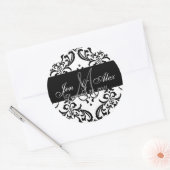 Monogram bruid bruidegom Damask bruiloft Stickers (Envelop)
