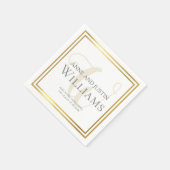 Monogram bruid bruidegom namen achternaam wit servetten (Hoek)