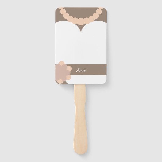 Monogram. Bruid Trouwjurk & bruidegom Tuxedo Handwaaier (Achterkant)