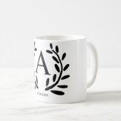 MONOGRAM BRUIDEGOM KADO BRUIDEGOM JAAR DATUM NAAM  KOFFIEMOK (Voorkant rechts)
