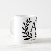 MONOGRAM BRUIDEGOM KADO BRUIDEGOM JAAR DATUM NAAM  KOFFIEMOK (Voorkant links)
