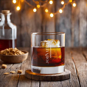 Monogram bruidsjonker bruiloftsgasten whisky glas