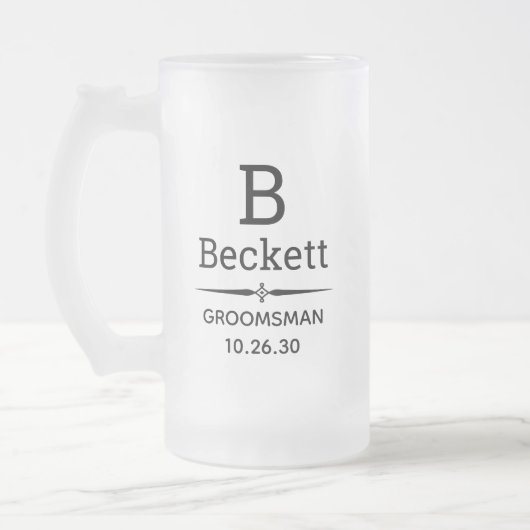 Monogram bruidsjonker matglas bierpul (Links)