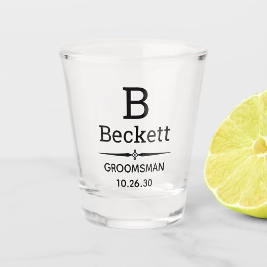 Monogram bruidsjonker shot glas (Voorkant)