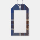 Monogram Bruidsjonkers Beste Man Blauwgrijze Schot Cadeaulabel (Achterkant)