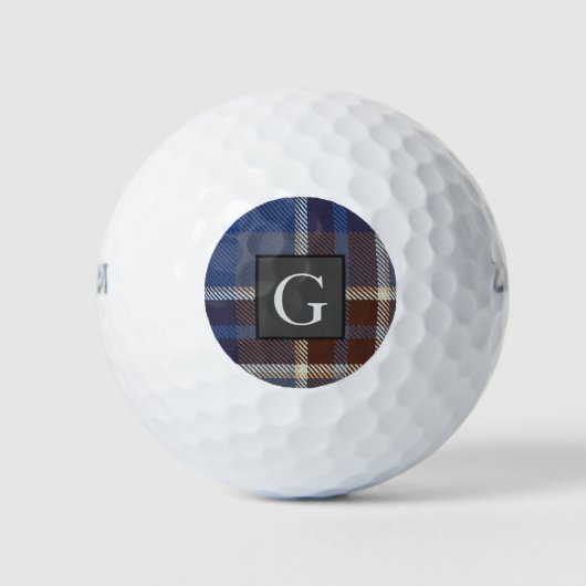Monogram Bruidsjonkers Beste Man Blauwgrijze Schot Golfballen (Voorkant)