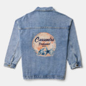 Monogram Bruidsmeisje Waterverf Schelpen Zeester Denim Jacket (Achterkant)