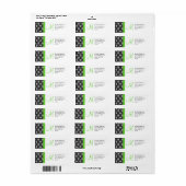 Monogram Bruiloft Damast Retouradres Labels (Full Sheet)