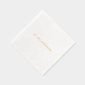 Monogram bruiloft Elegant Eenvoudig Minimalistisch Folie Servetten (Rechts)