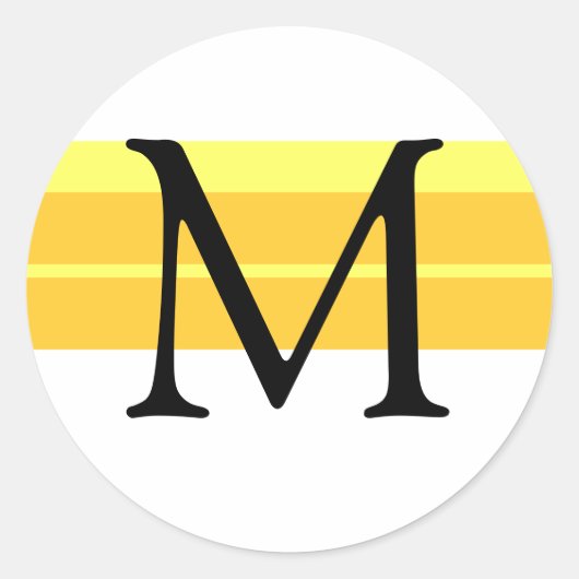 Monogram bruiloft envelop Sticker geel (Voorkant)