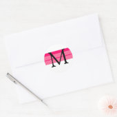 Monogram bruiloft envelop Sticker roze Fuchsia (Envelop)