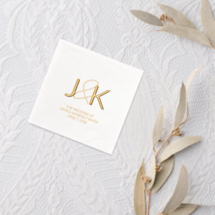Monogram bruiloft Folie gestempeld servetten