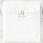 Monogram bruiloft Initiaal bruid bruidegom gouden  Ronde Sticker (Tas)