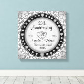 Monogram bruiloft Jubileum met harten Canvas Afdruk (Insitu (Houten vloer))