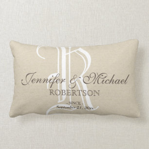Monogram bruiloft / Jubileum Pillow Kussen