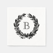 Monogram bruiloft krans illustratie servet (Voorkant)