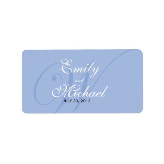 Monogram bruiloft Labels - Periwinkle (Voorkant)