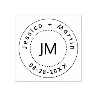 Monogram bruiloft Logo met de namen & datum van he Rubberstempel