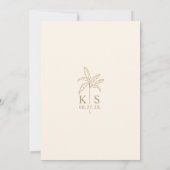 Monogram Bruiloft Logo Palm Tree Sla de datum op Kaart (Achterkant)