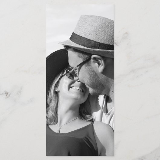 Monogram bruiloft met zwarte en witte foto's menu (Achterkant)