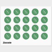 Monogram, bruiloft ronde sticker (Vel)