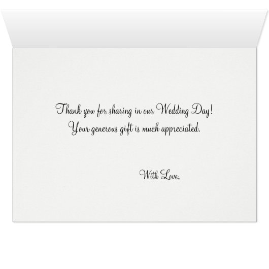 Monogram bruiloft roze rozen dank u (Binenzijde Horizontaal (Onderkant))