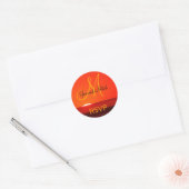 Monogram bruiloft RSVP Sunset Foto Ronde Sticker (Envelop)