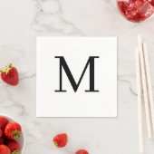 Monogram Bruiloft Servet Klassiek Zwart Ontwerp (Insitu)