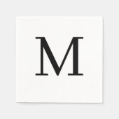 Monogram Bruiloft Servet Klassiek Zwart Ontwerp (Voorkant)
