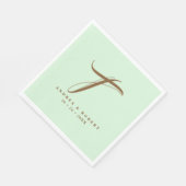 Monogram Bruiloft Servetten met Naam (Hoek)