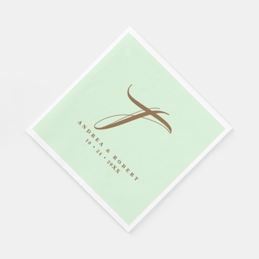 Monogram Bruiloft Servetten met Naam (Hoek)