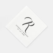 Monogram Bruiloft Servetten met Naam (Hoek)