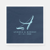 Monogram Bruiloft Servetten met Naam (Voorkant)