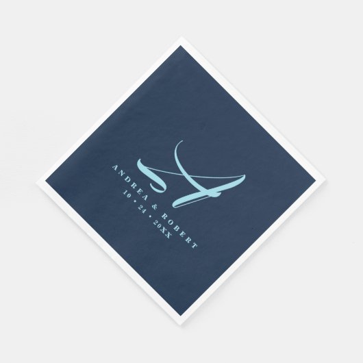 Monogram Bruiloft Servetten met Naam (Hoek)