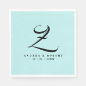 Monogram Bruiloft Servetten met Naam (Voorkant)