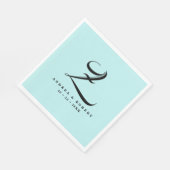 Monogram Bruiloft Servetten met Naam (Hoek)