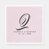 Monogram Bruiloft Servetten met Naam (Voorkant)