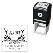 Monogram bruiloft stempel, opslaan van de datum ze  zelfinktende stempel (In situ)