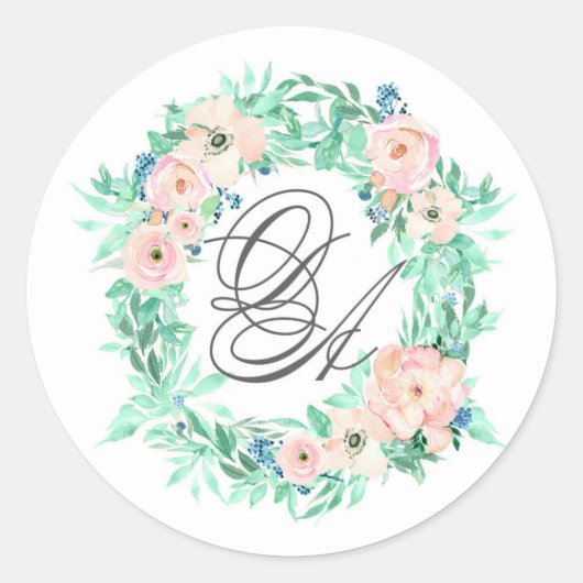 Monogram bruiloft Sticker (Voorkant)