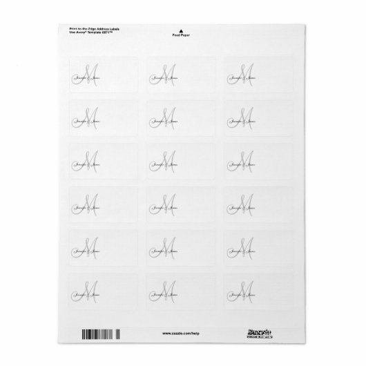 Monogram bruiloft uitnodiging Adresetiketten Etiket (Full Sheet)