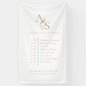 Monogram, bruiloft, welkom en orde van het eveneme spandoek (Verticaal)
