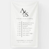 Monogram, bruiloft, welkom en orde van het eveneme spandoek (Verticaal)