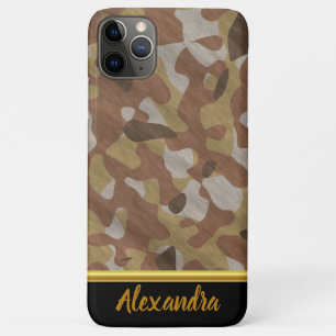 Monogram bruin Camouflage goud folie textuur 11 iPhone 11 Pro Max Hoesje