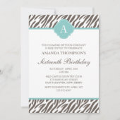 Monogram bruin en mint Zebra Pattern Kaart (Voorkant)