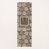 Monogram bruin en Taupe Leaf Natural Trendy Yogamat (Voorkant)