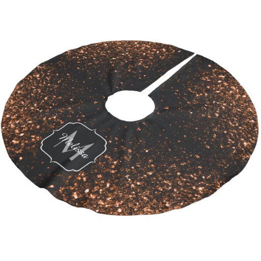 Monogram bruin koper smeltkroes kerstboom rok (Gekanteld)